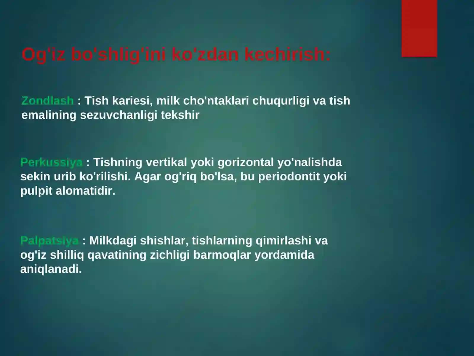Stomatalogiyada bemolarni zamonaviy tekshiruv usular 4
