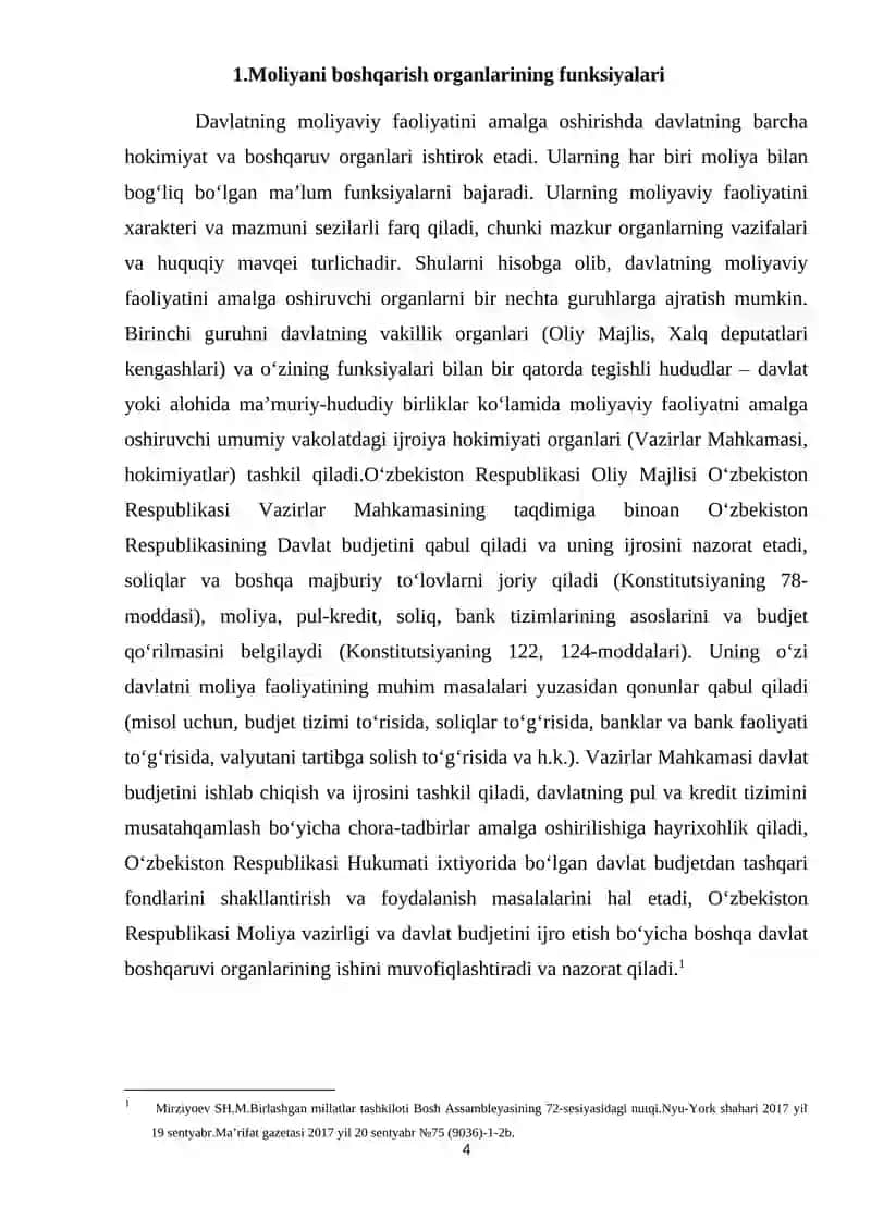 Moliya mexanizmi, uning tarkibiy qismlari, elementlari va moliyaviy siyosatni amalga oshirishdagi roli 4