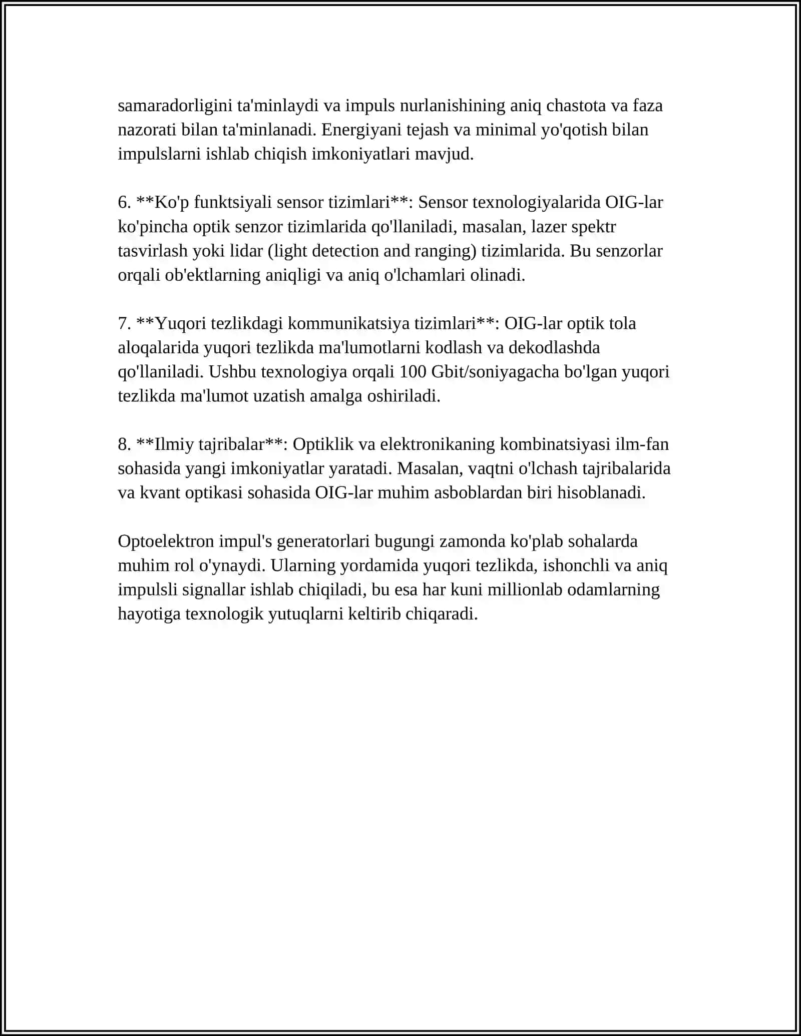 OPTOELEKTRON IMPULS GENERATORI 4