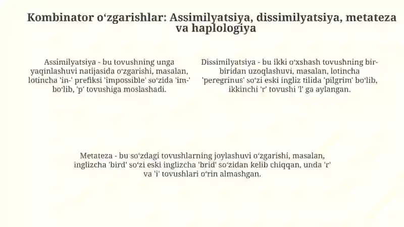 Kombinator va pozitsion tovush o'zgarishlari 4