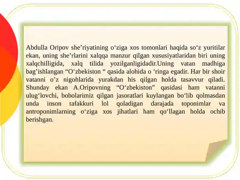 AOripov, EVohidov she‘riy to‘plamlari tahlili 4