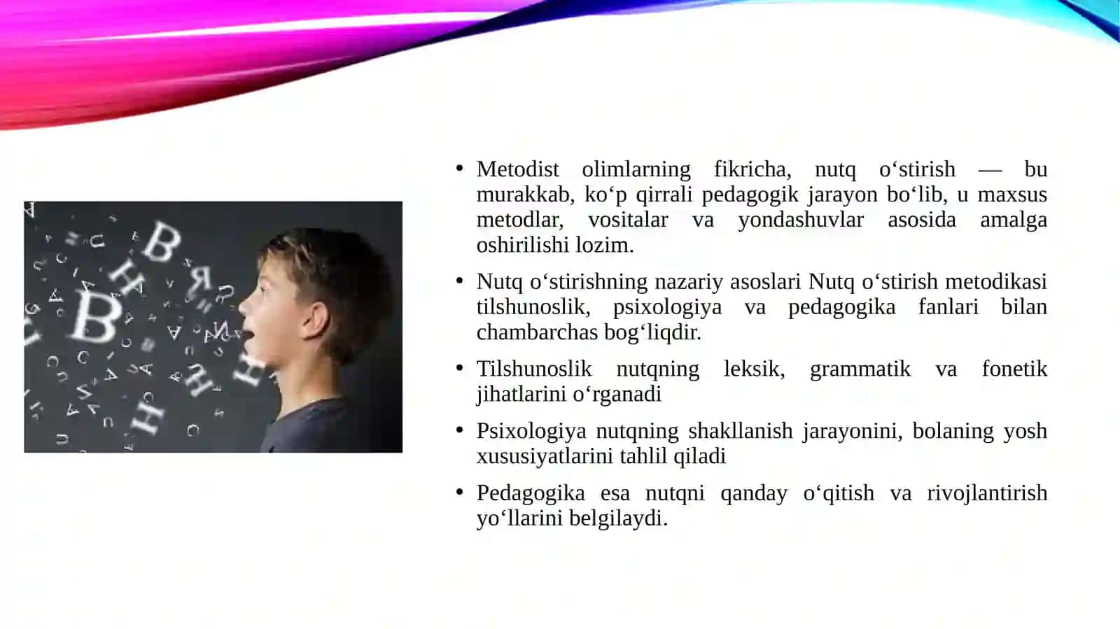 Nutq o‘stirish yuzasidan metodistlar qarashlarini o‘rganish 4
