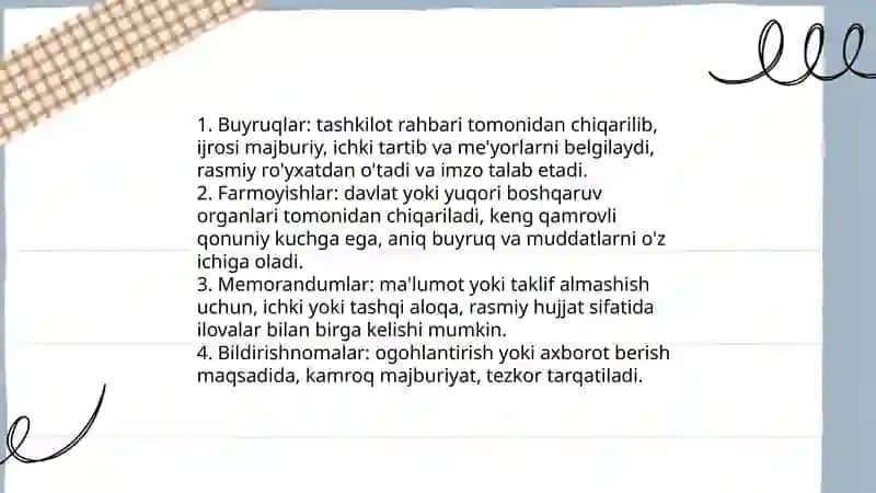 Xizmat yozishmalari 4