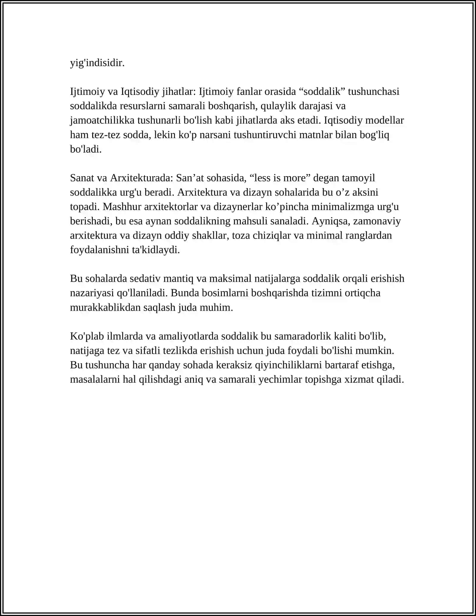 Soddalik tushunchasi 4