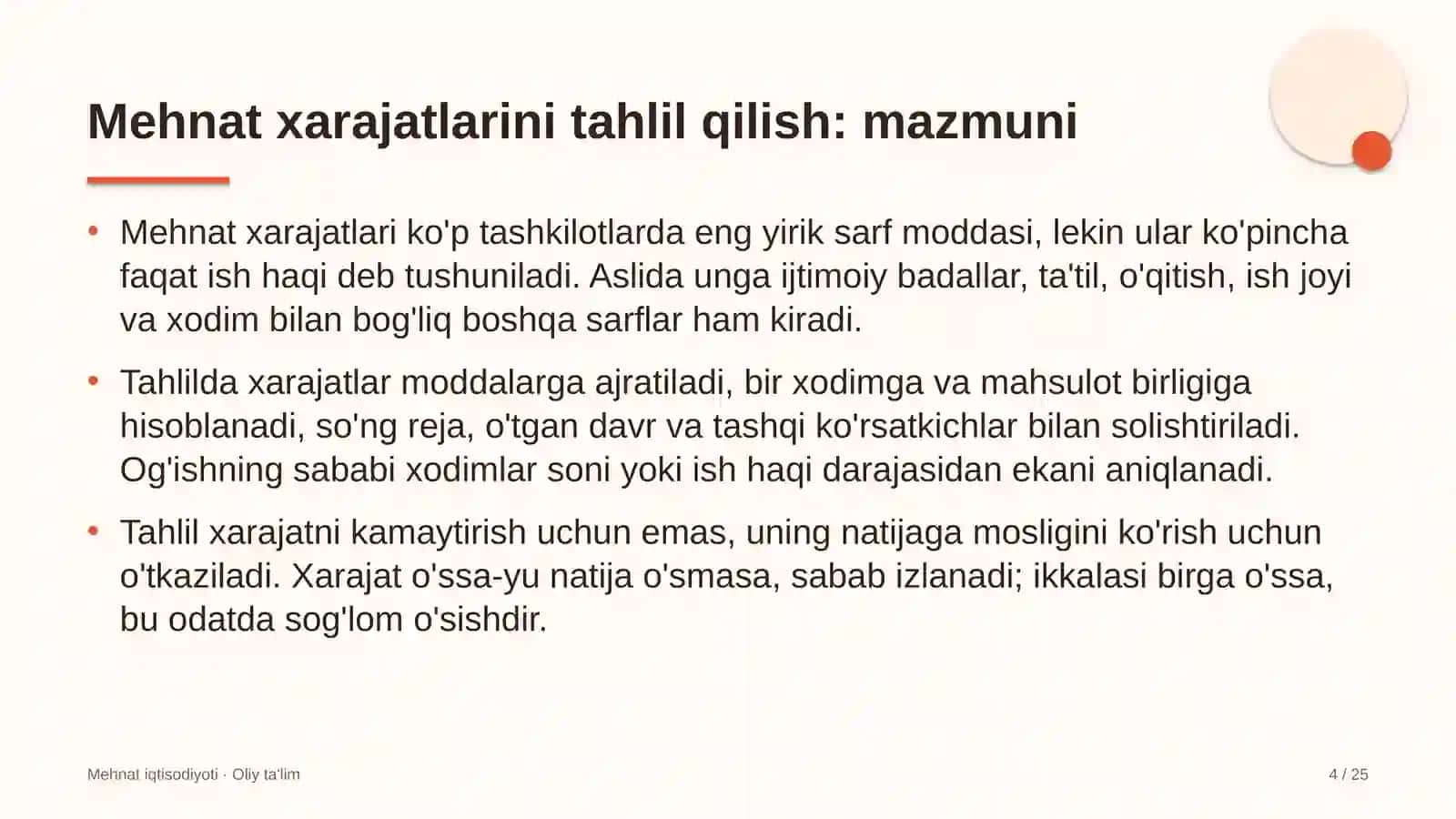Bojxona organlarida mehnat xarajatlarini tahlil qilish 4