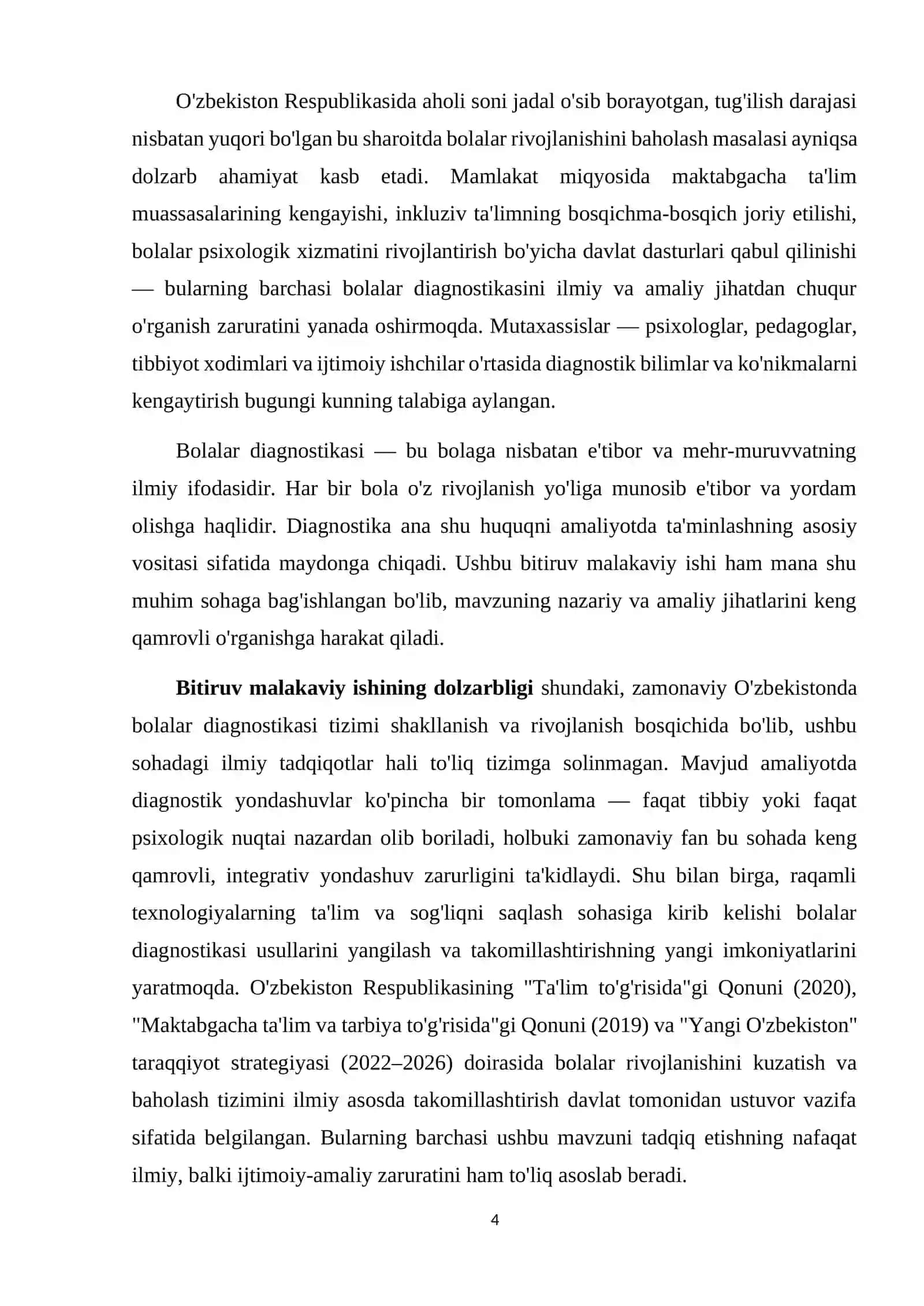 MAKTABGACHA TAʼLIM YOSHDAGI KAR BOLALAR DIAGNOSTIKASI 4
