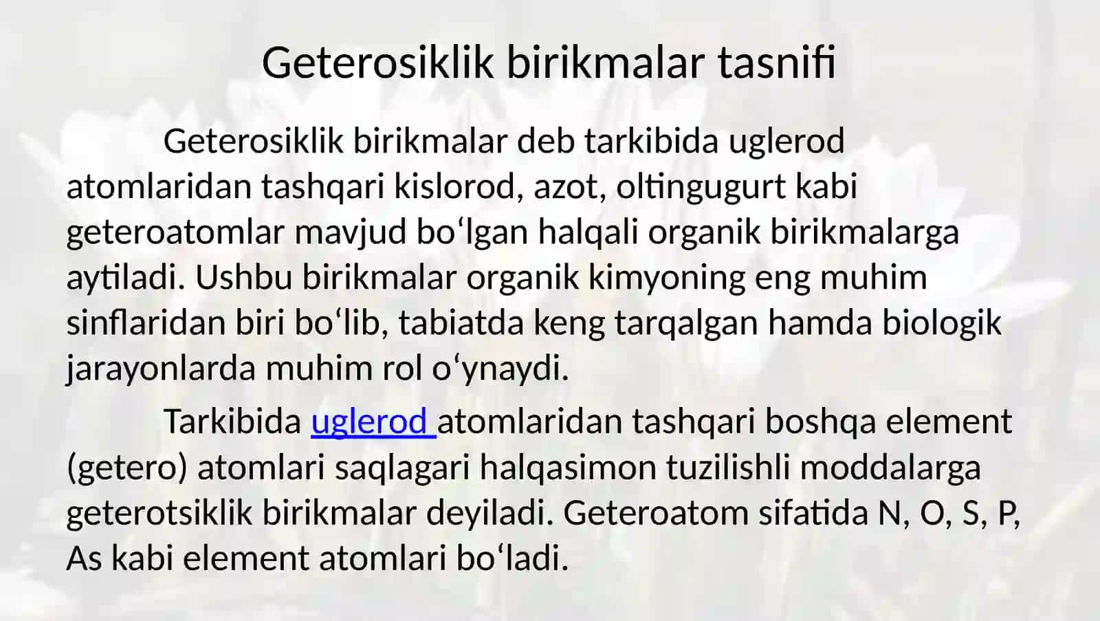 Piridin sintezi uning tuzilishi va xossalari 4