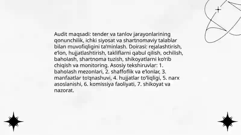 Ta'minot jarayonining ichki nazorat tizimini auditi 4