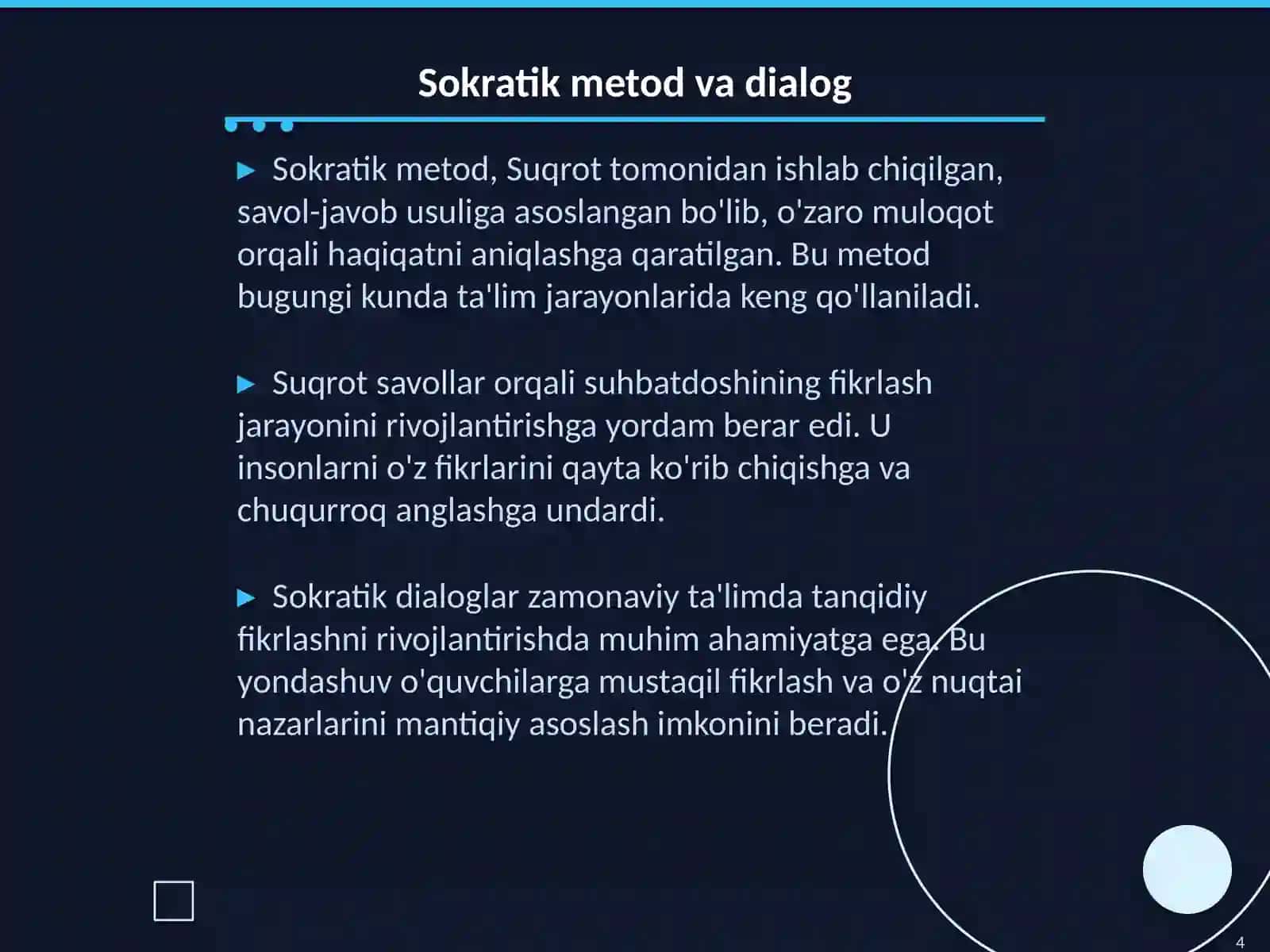 Suqrotning jamiyat va inson ôzaro munosabatlari 4