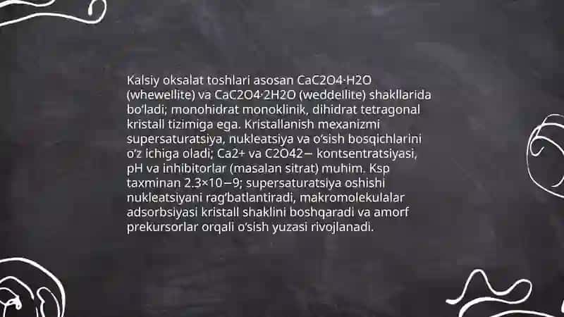 Tosh kasalliklarining kimyoviy asoslari 4