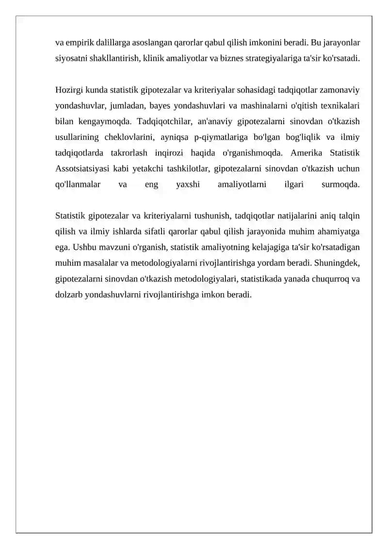 Statistik gipoteralar statistik kriteriya 4