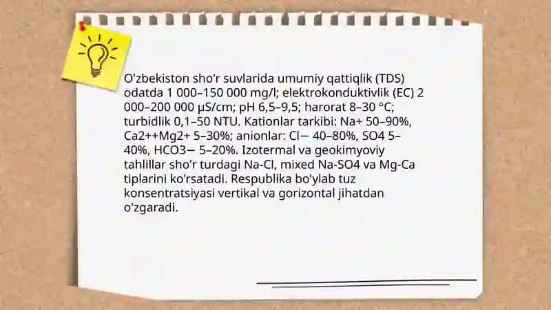 O'zbekiston sho'r suvlari chuchuklashtirish 4