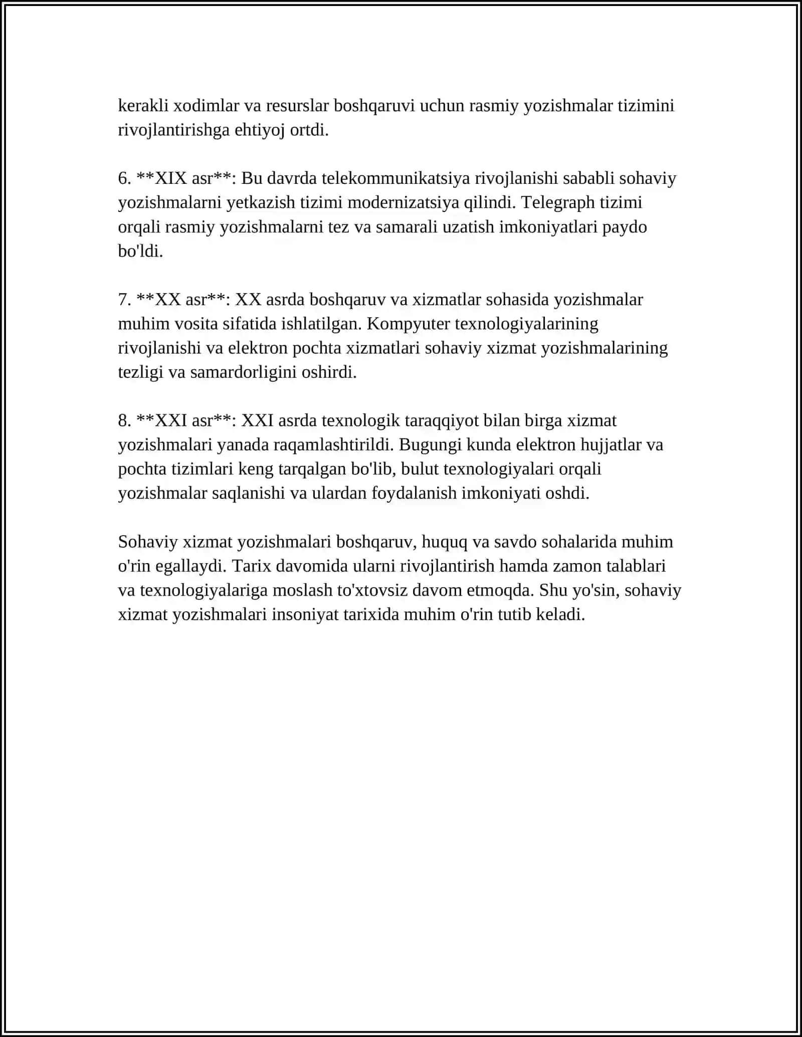 SOHAVIY XIZMAT YOZISHMALARI USTIDA ISHLASH 4