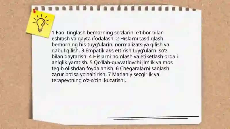 Terapevtik bemorlar bilan munosabatda bo’lishi 4