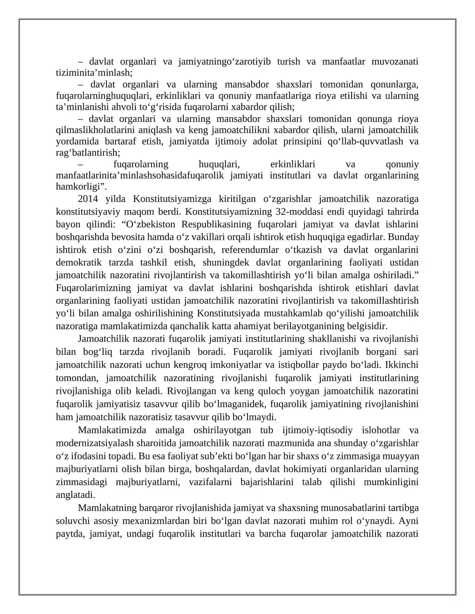 Jamoatchilik Nazorati va Davlat Organlari Faoliyatining Ochiqliği 4