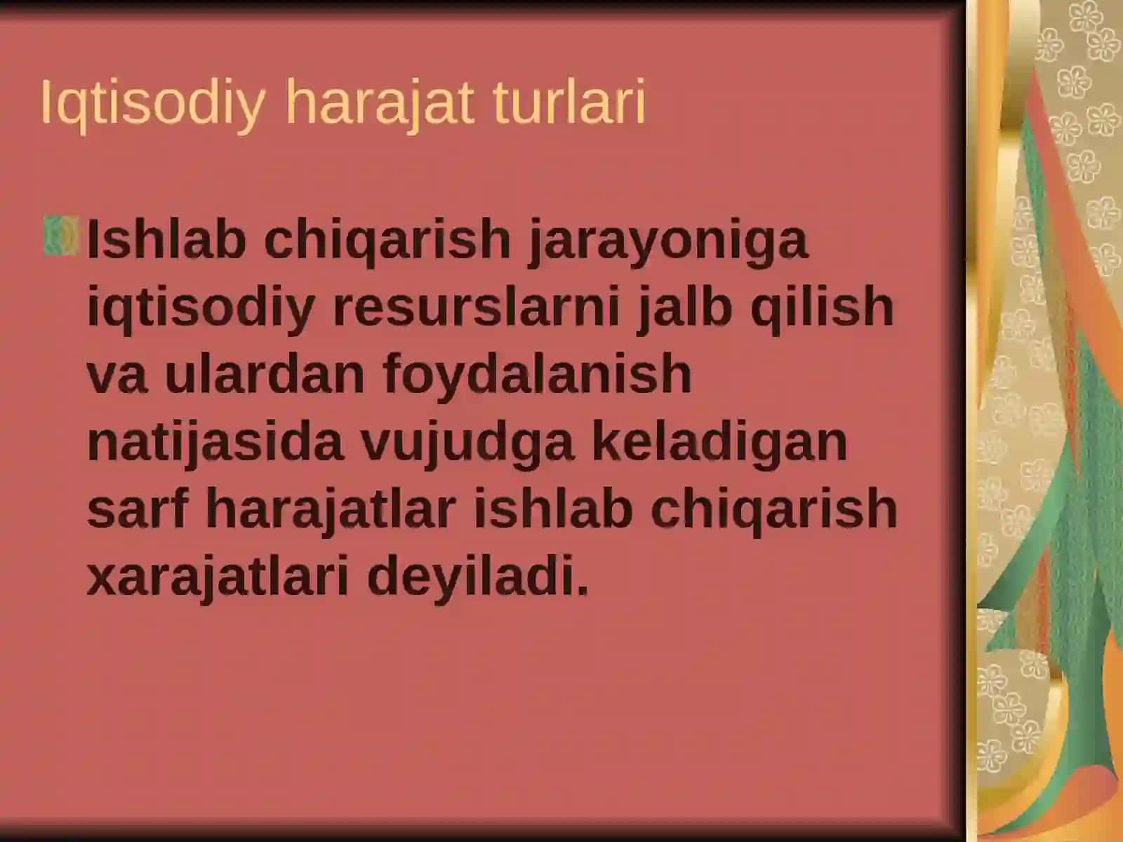 Iqtisodiy harajatlar va foyda 4