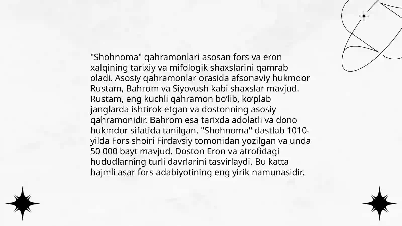 Firdavsiy "Shohnomasi"qahramonlari 4