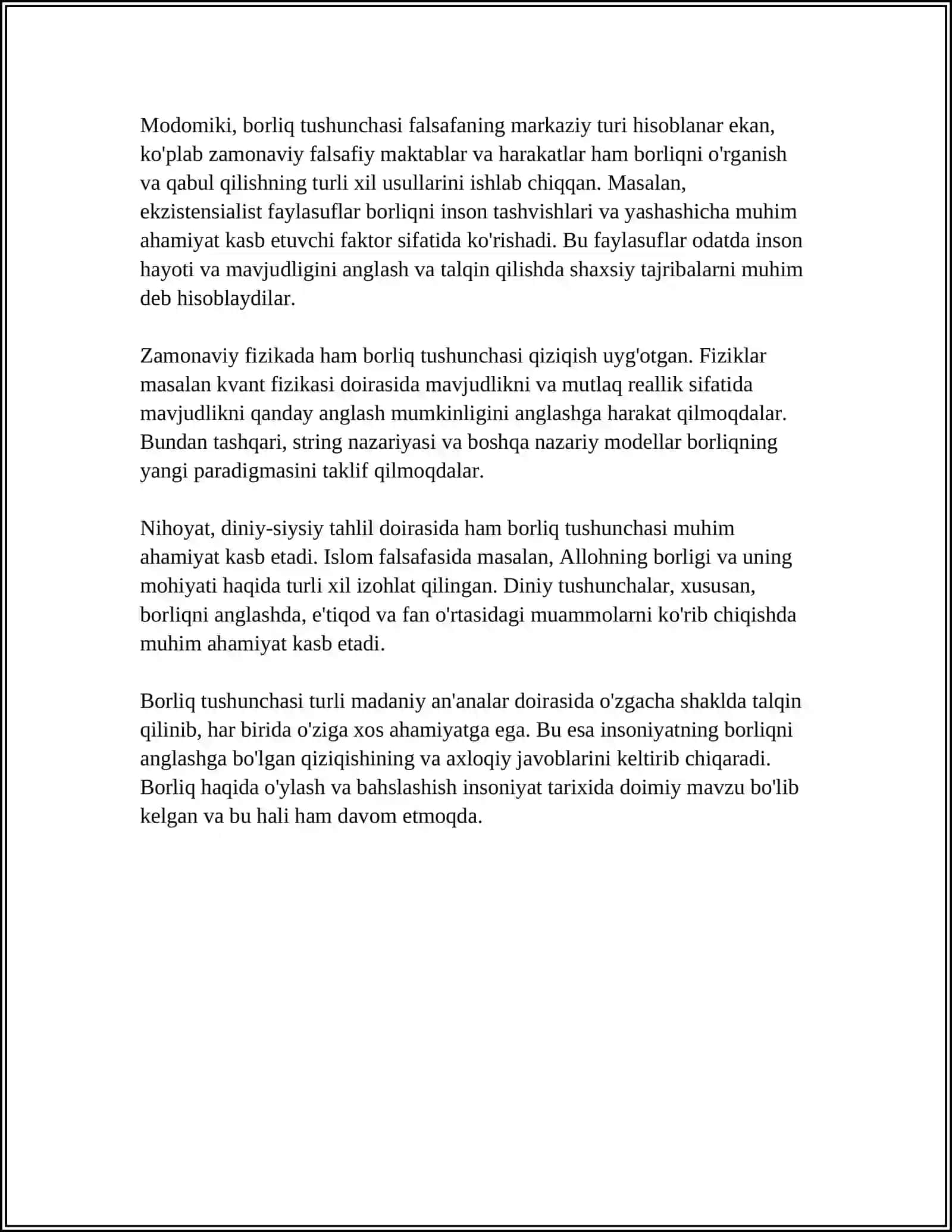 BORLIQ VA YOʻQLIK DIALETIKASI 4