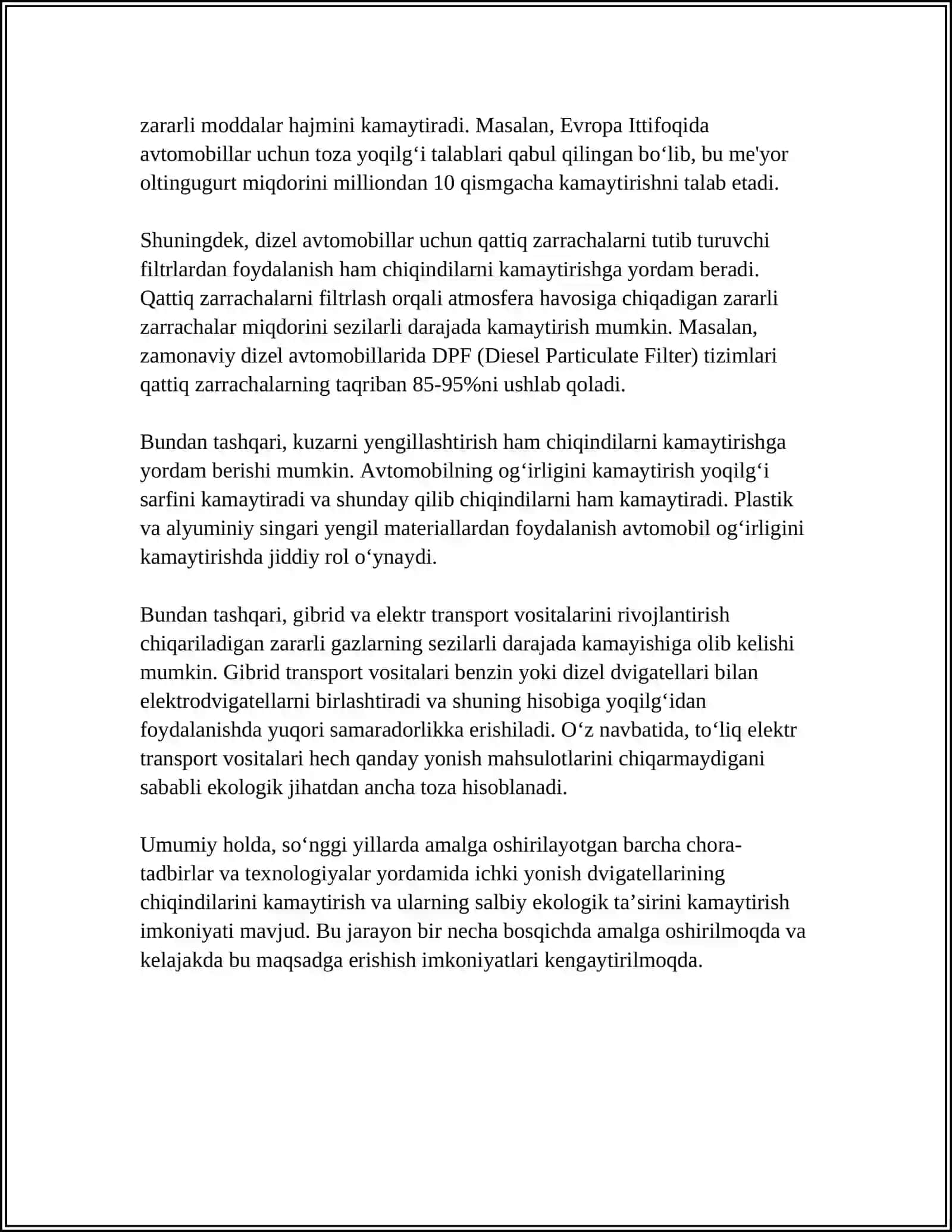 MASHINALARNING EKOLOGIK TALABLARGA MOSLASHTIRILISHI 4