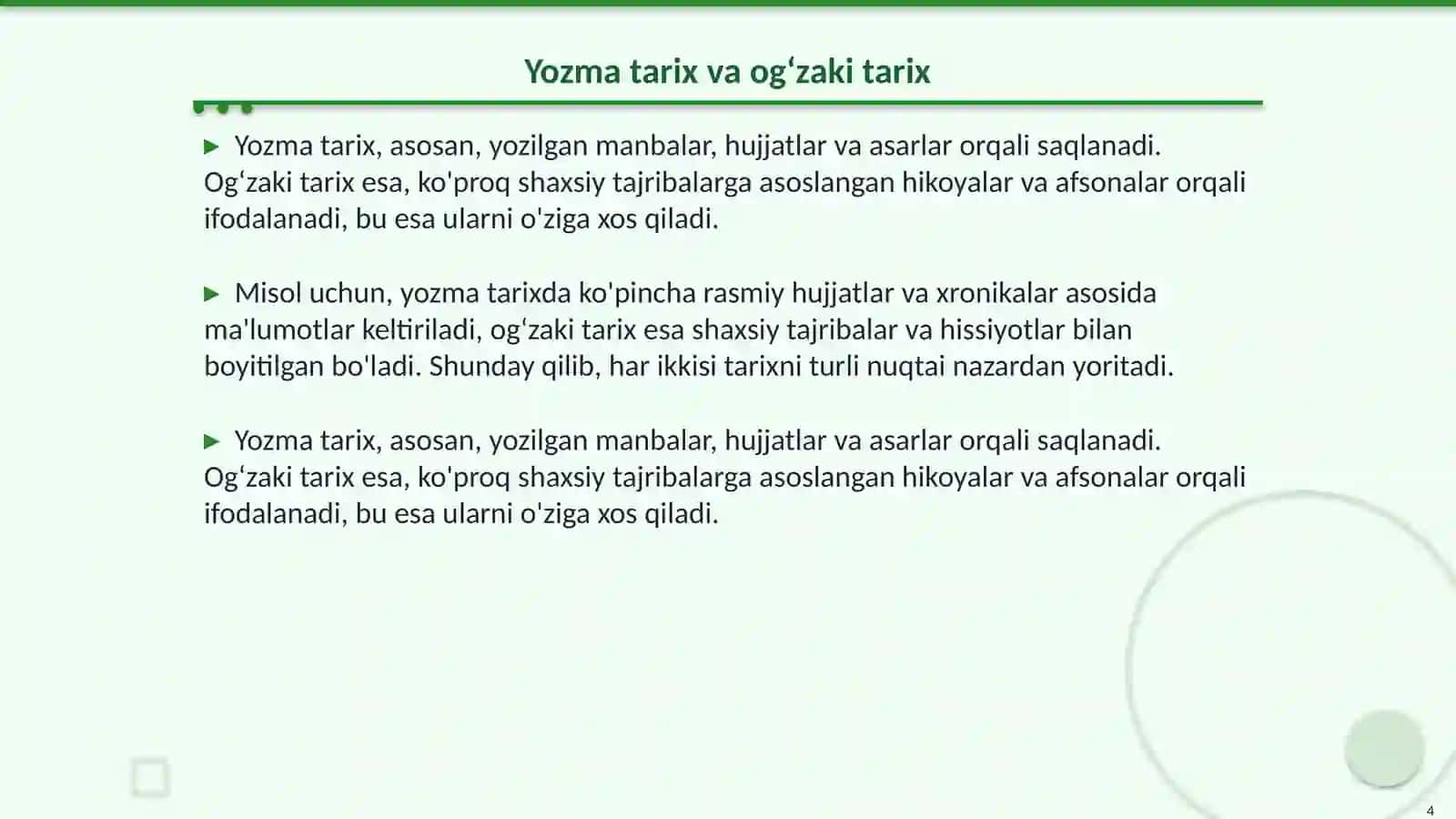 Ogʻzaki tarix tarixshunosligi 4