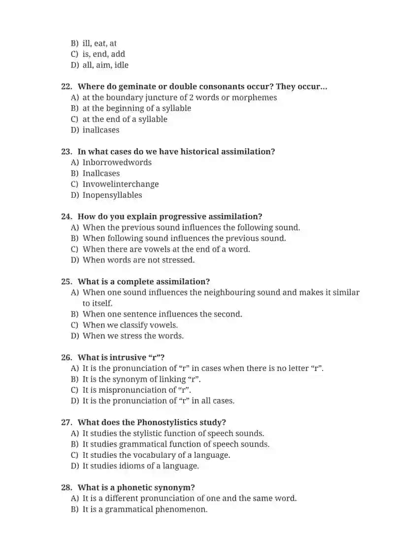 ТЕСTS ON THEORETICAL PHONETICS 4