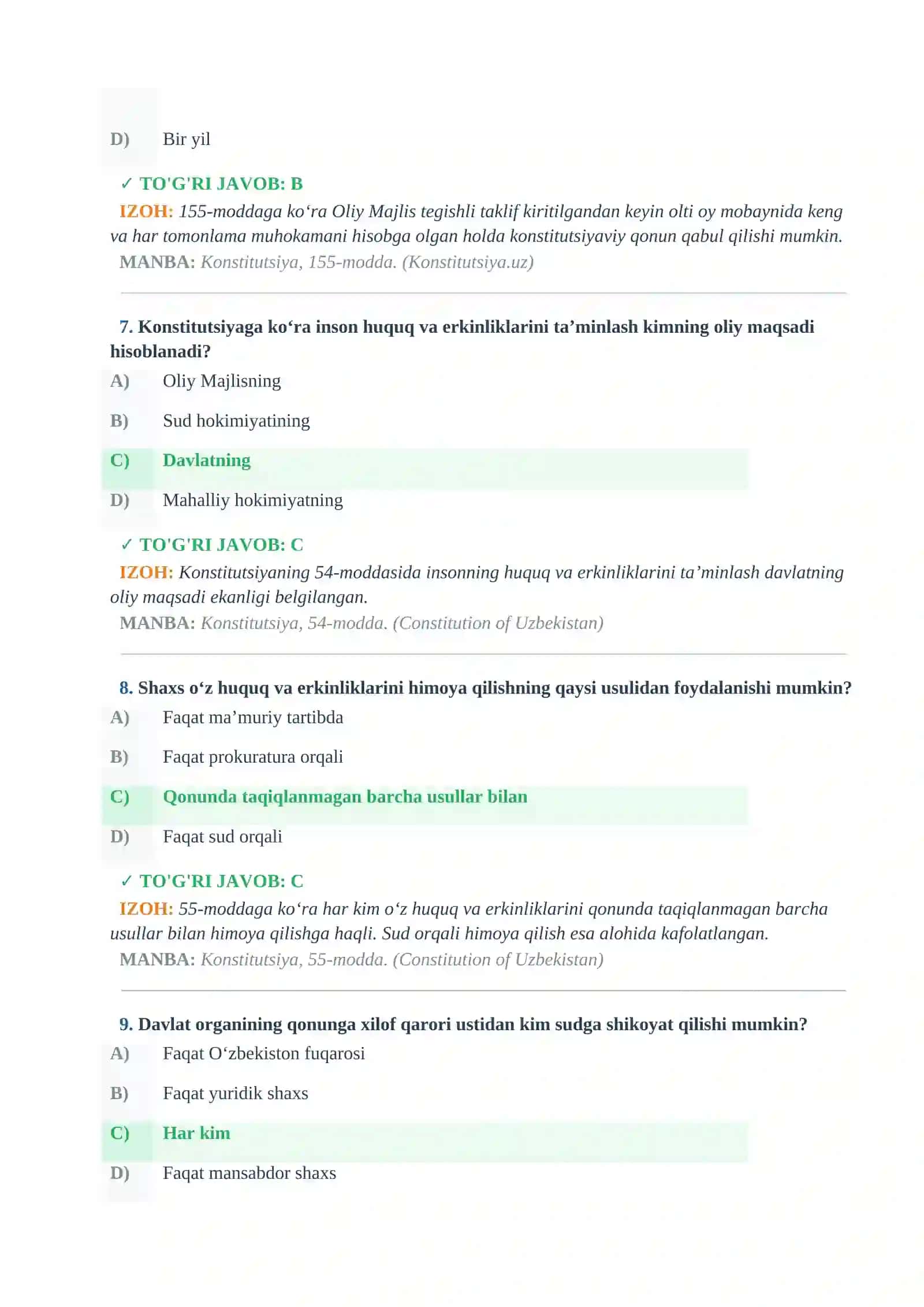 IIV QO'RIQLASH DEPARTAMENTI TESTLARI 4