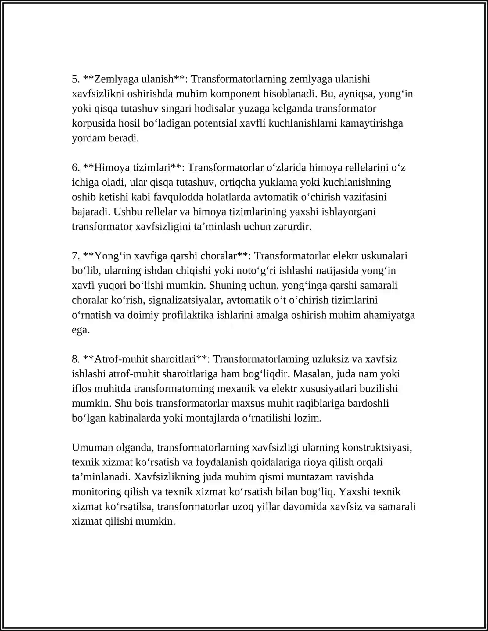ELEKTR ELEMENTLARI XAVFSIZLIGI 4