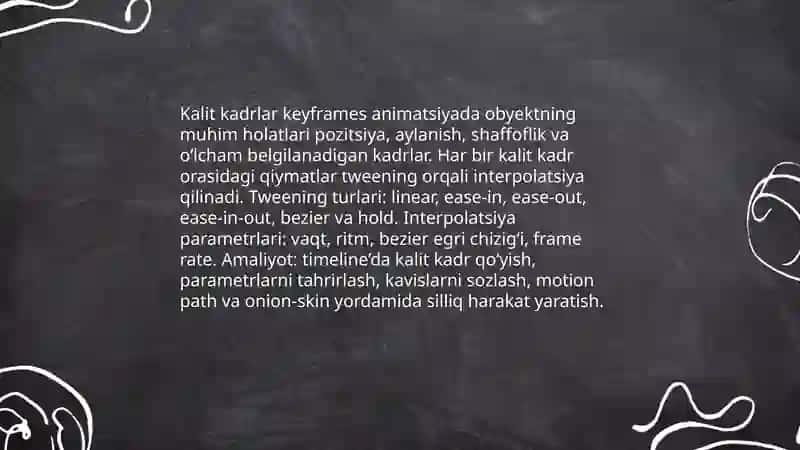 Multimedia vositalarida animatsion effektlar yaratish 4