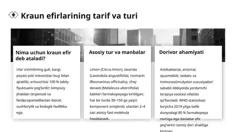Kraun Efirlar – Dori vositalari sifatida 4