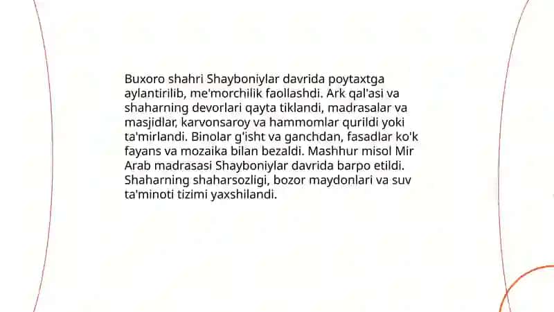 Shayboniylar davrida me'morchilik 4