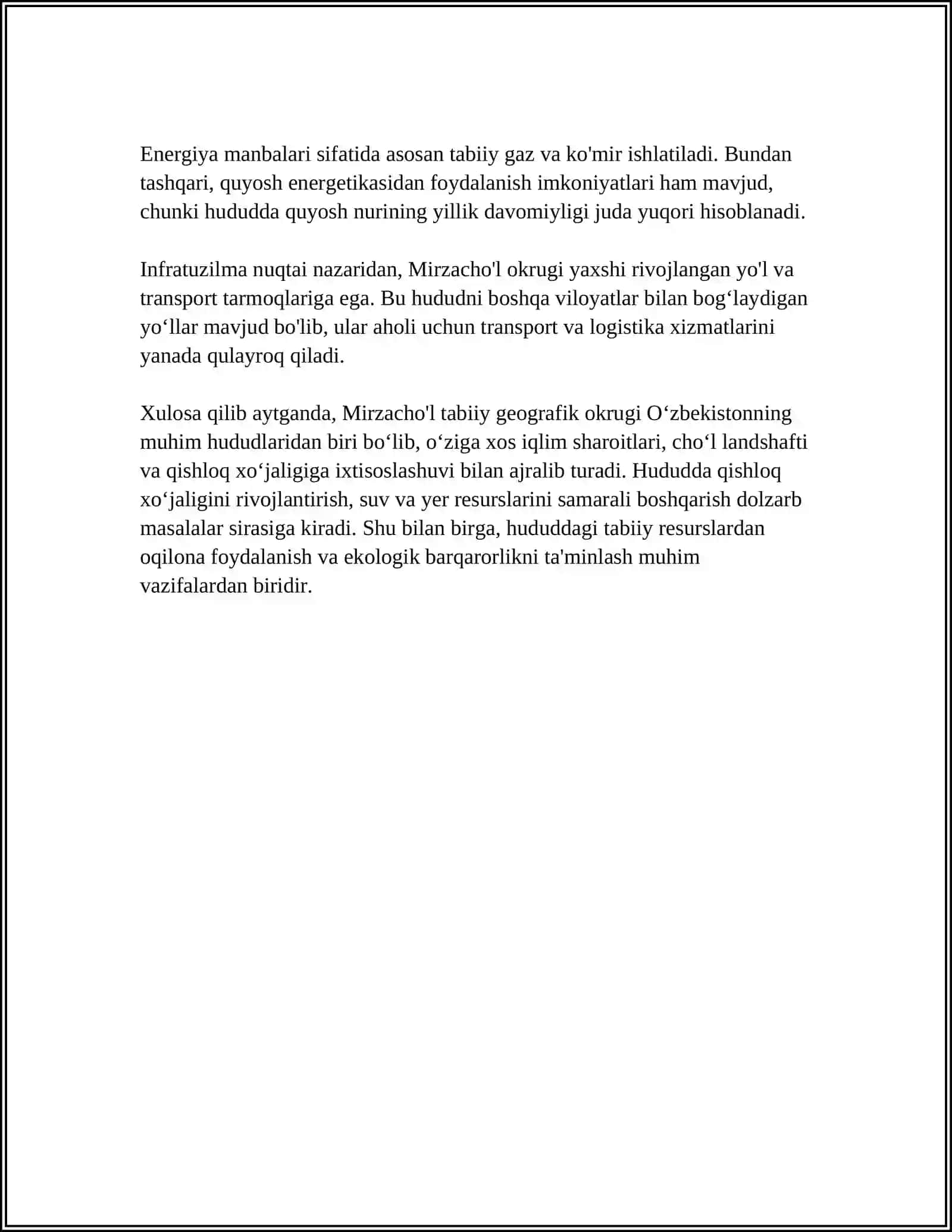 Mirzachòl tabiiy geografik okrugining geografik òrni va relieﬁ 4