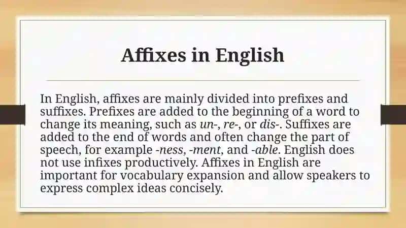 Types of affixes in English Uzbek and Russian 4