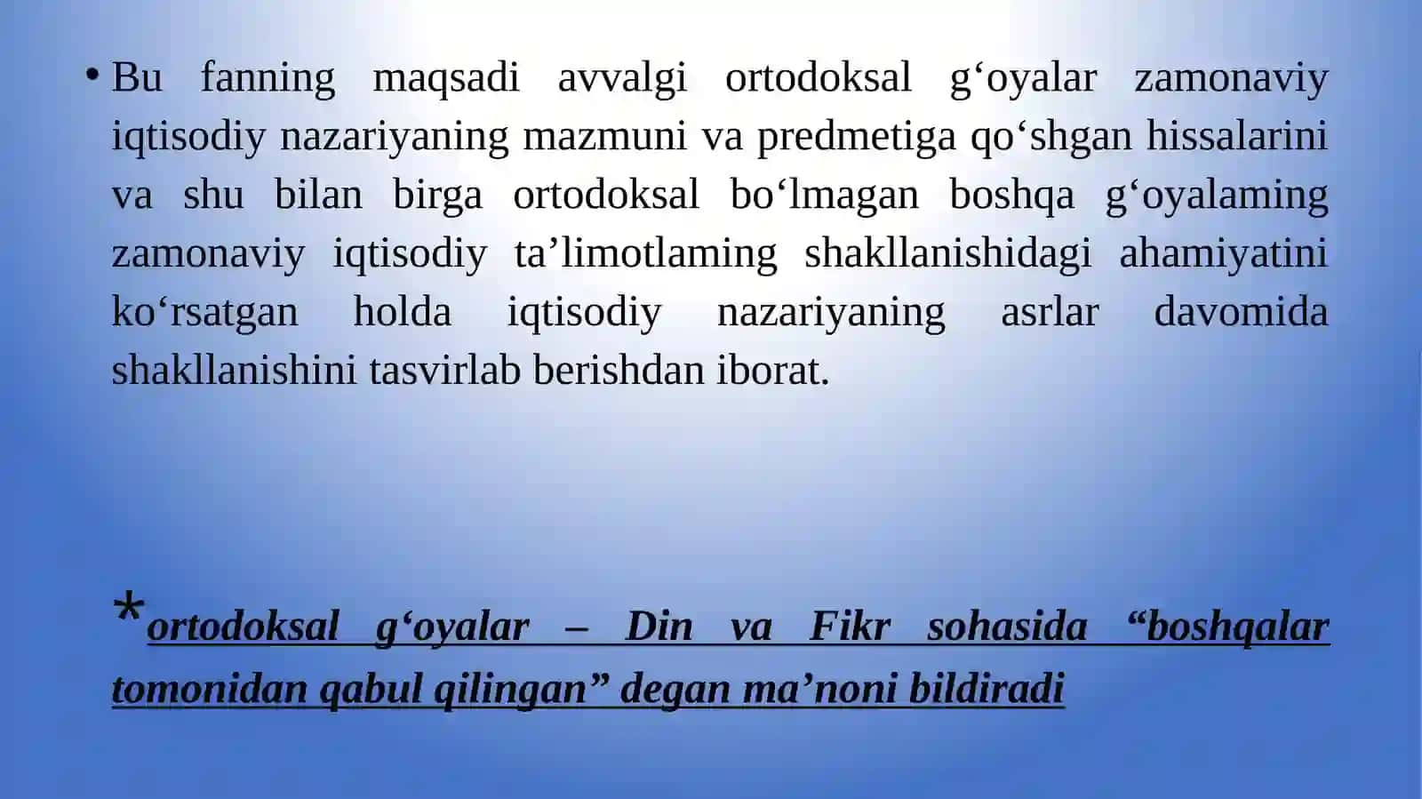 Iqtisodiy ta`limotlar tarixi faniga kirish 4