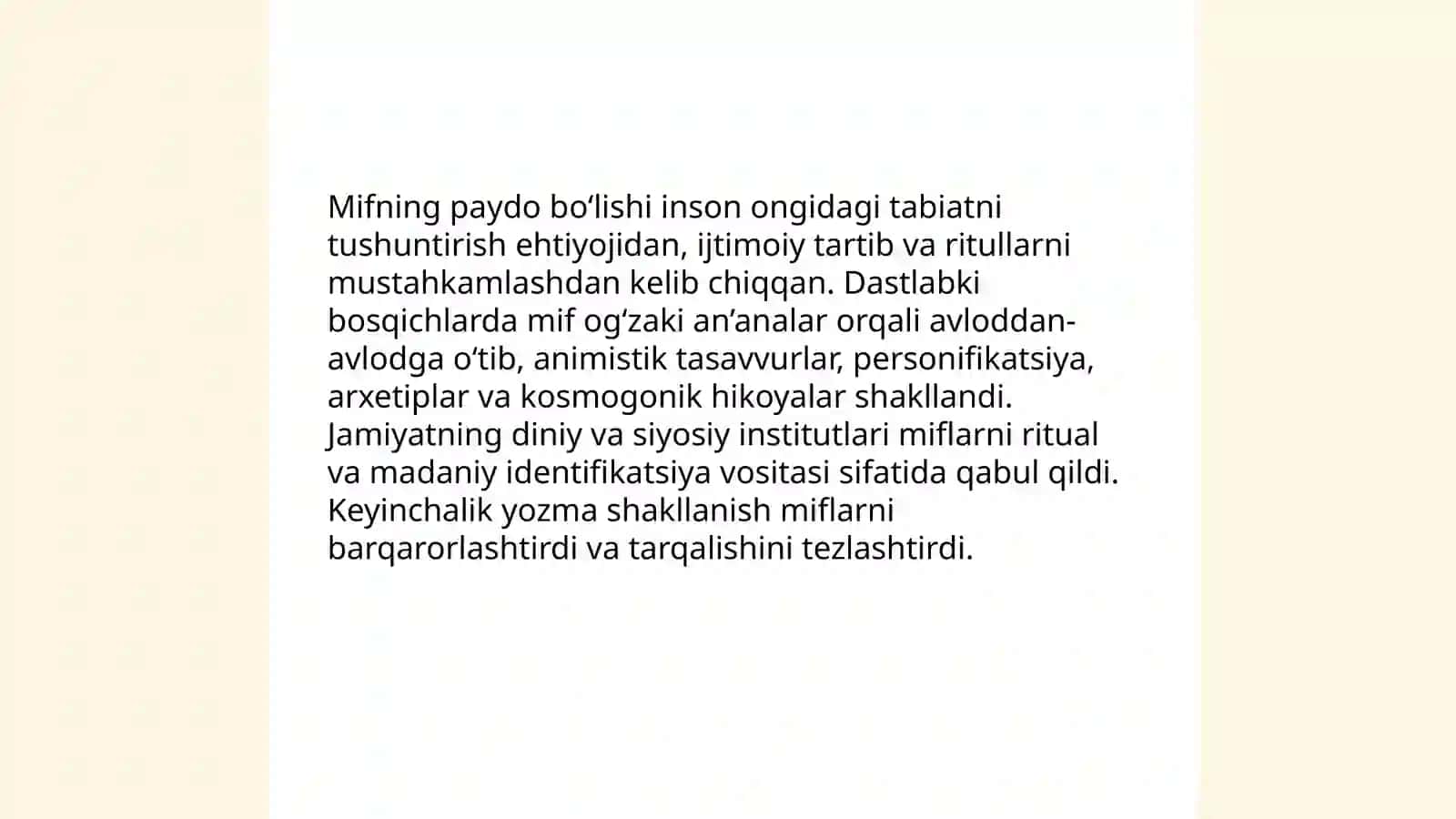 Mif va tadrijiy taraqqiyoti 4