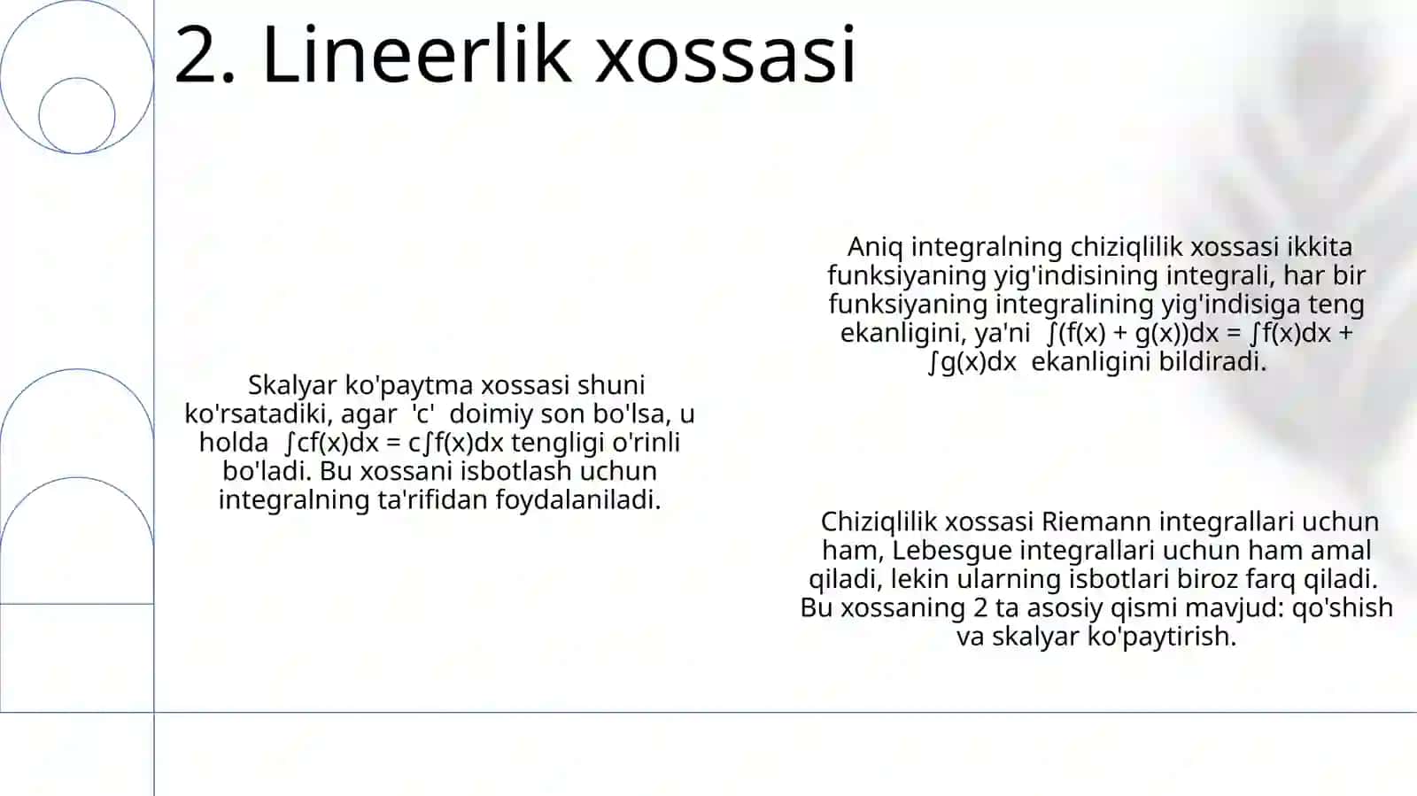 Aniq Integralning Xossalari 4