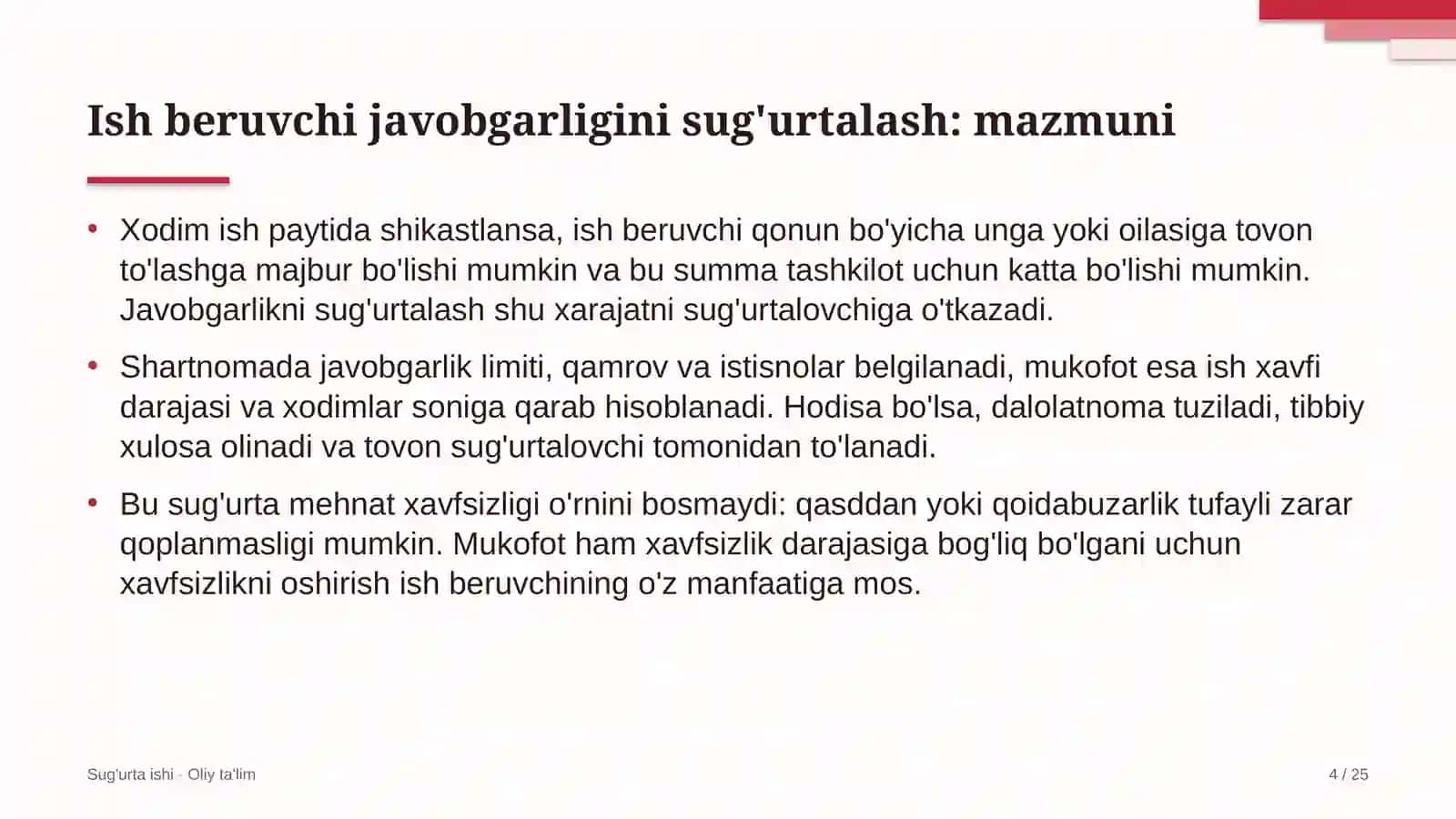 reklama agentliklarida ish beruvchining fuqarolik javobgarligini sug'urtalash 6504 4