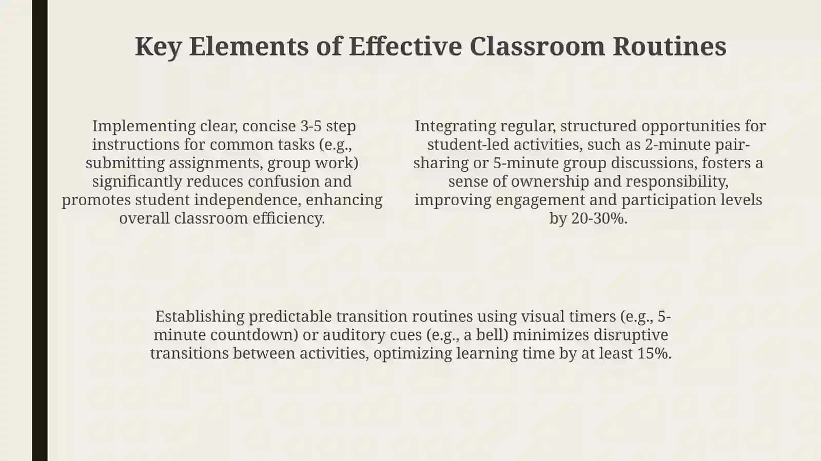 Classroom management in EFL. The importance of classroom routines 4
