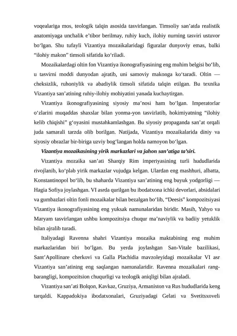 VIZANTIYA MOZAIKA SAN’ATI VA DINIY TIMSOLLARI 4
