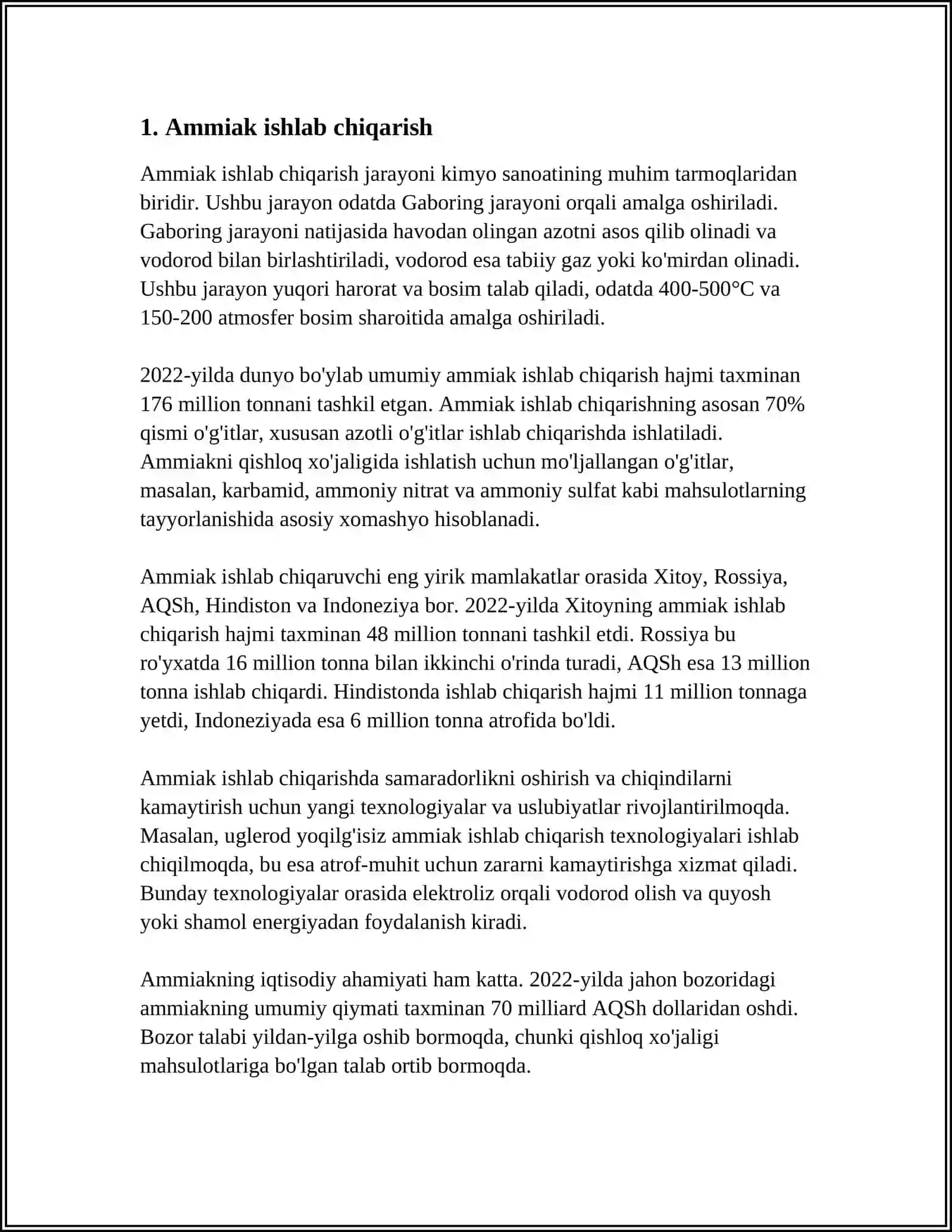 Ammiak ishlab chiqarish 4