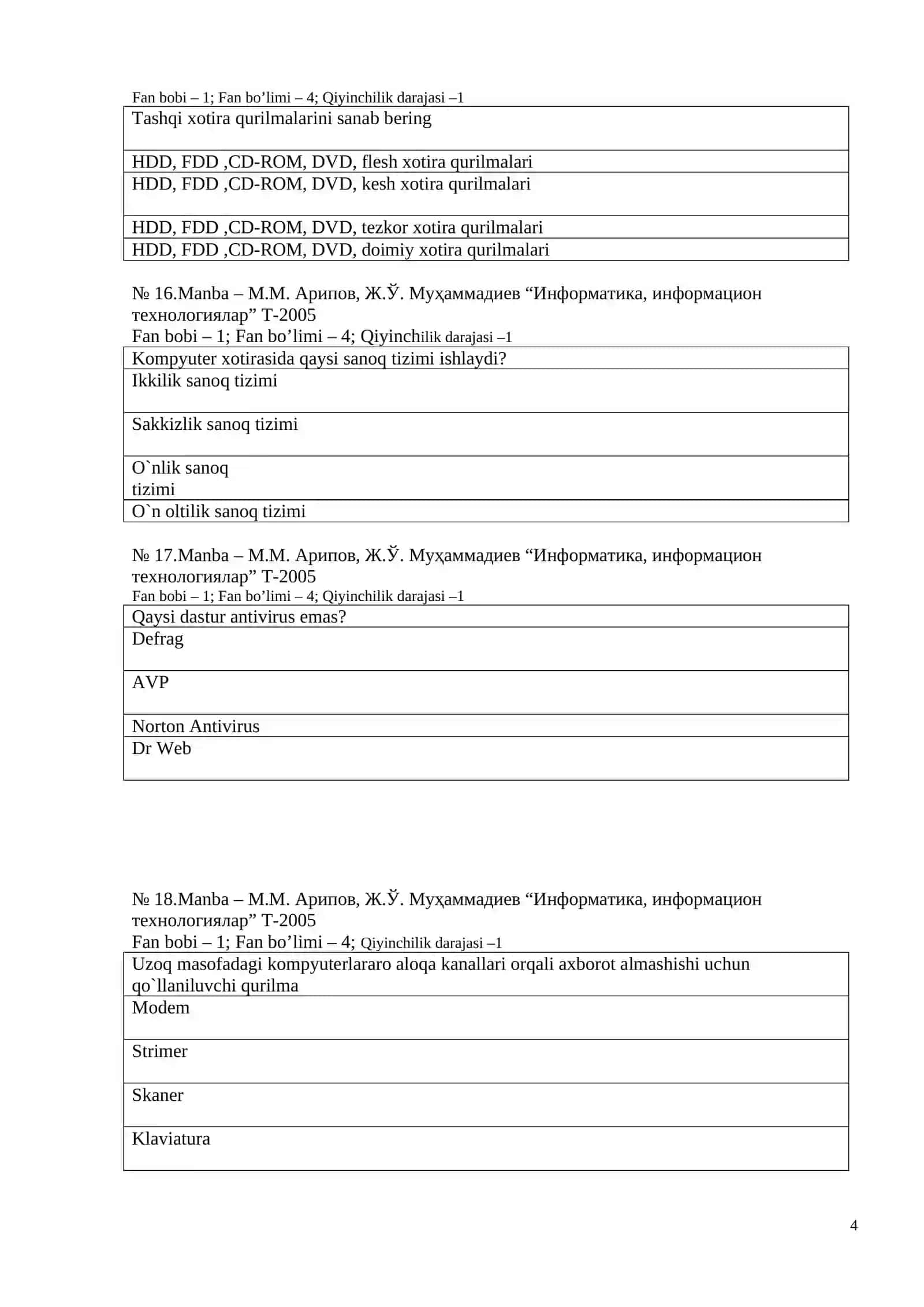 Информатика, информацион технологиялар 4