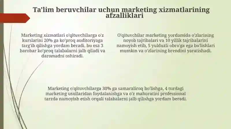 Marketing xizmati orqali pedagoglar malakasini oshirish 4