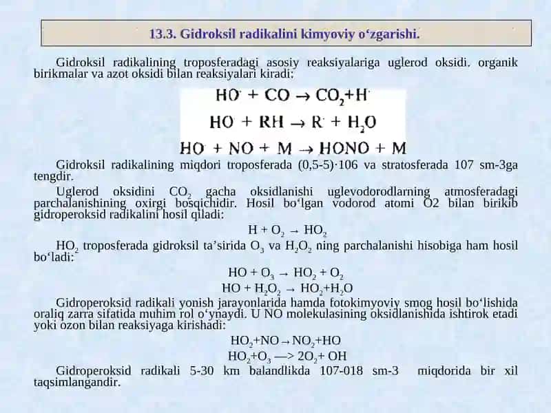 Troposferadagi erkin radikallar 4