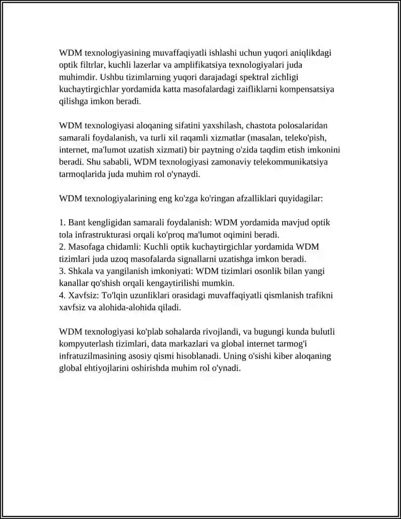 WDM TEXNOLOGIYASI 4