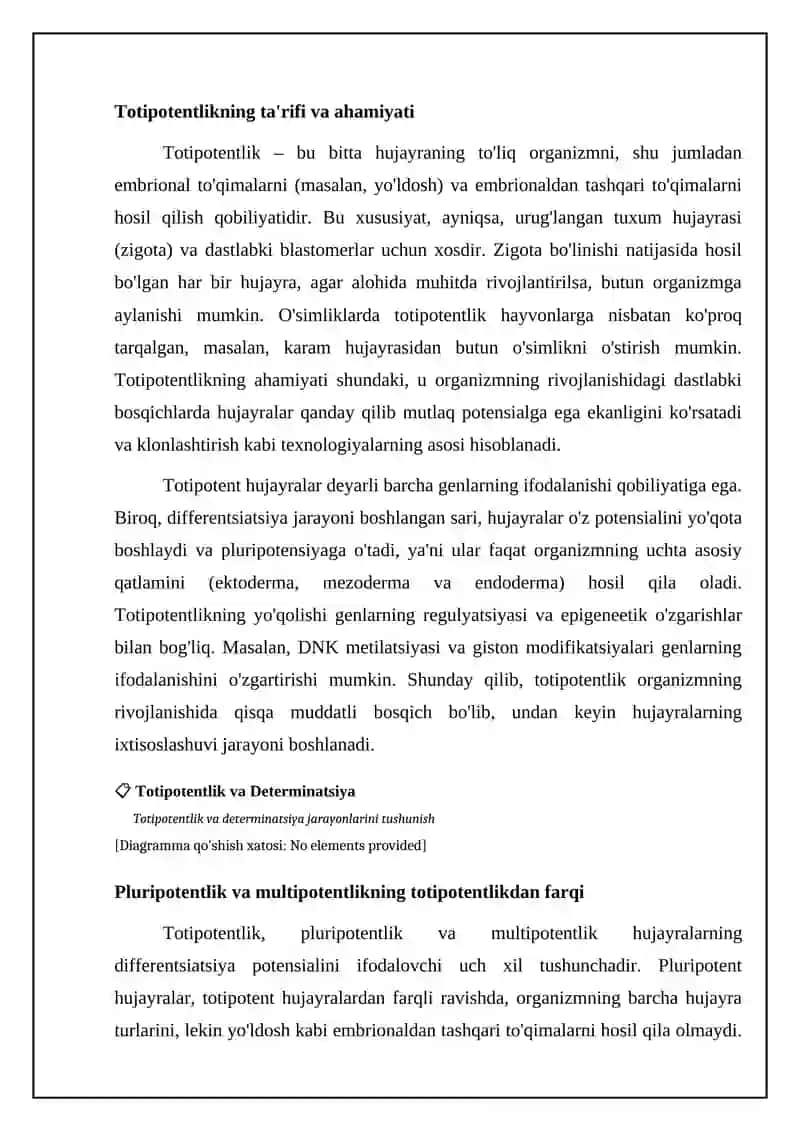 Totipotentlik va Determinatsiya 4