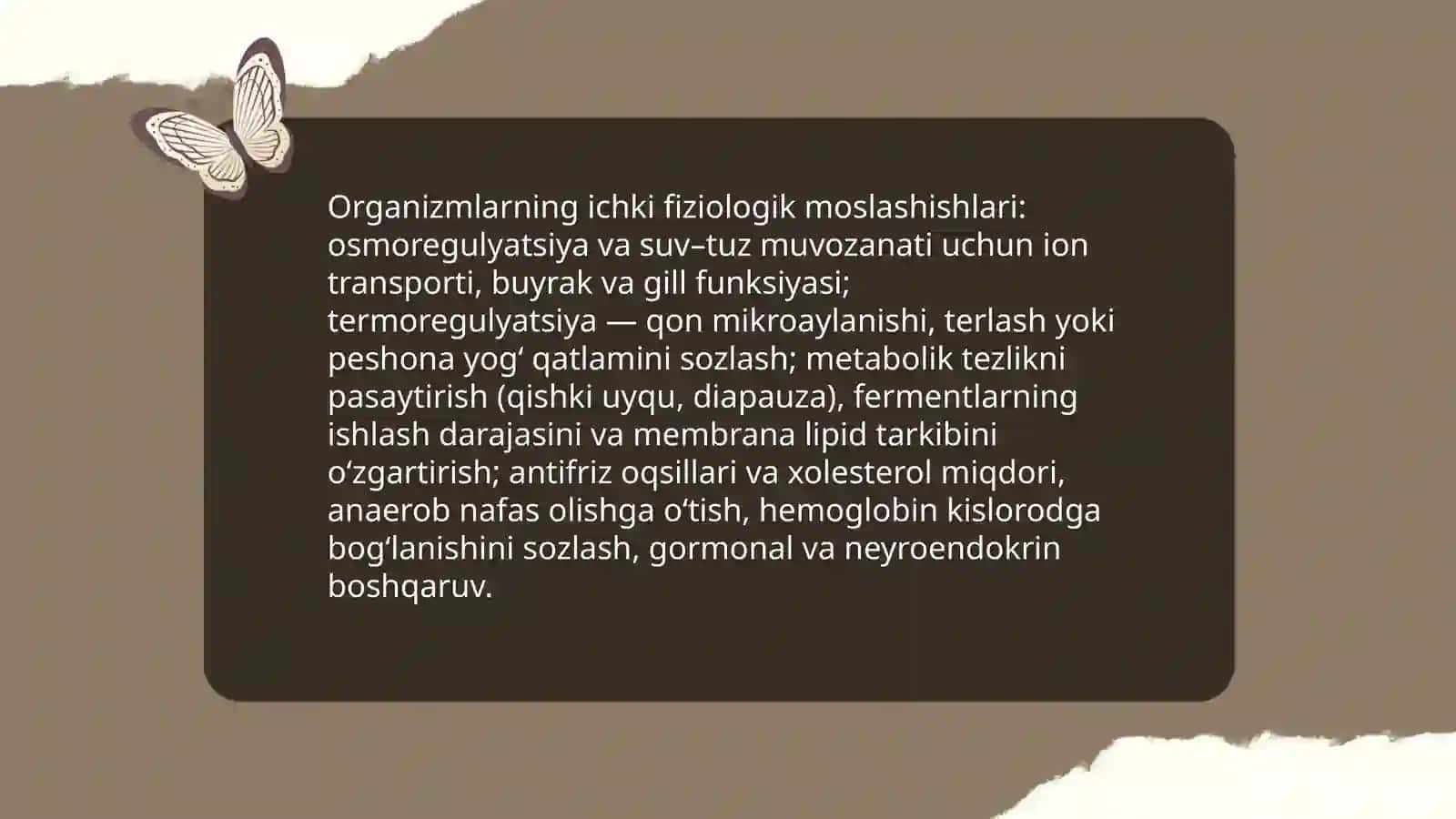 Muhitga organizmlarning moslanishi 4