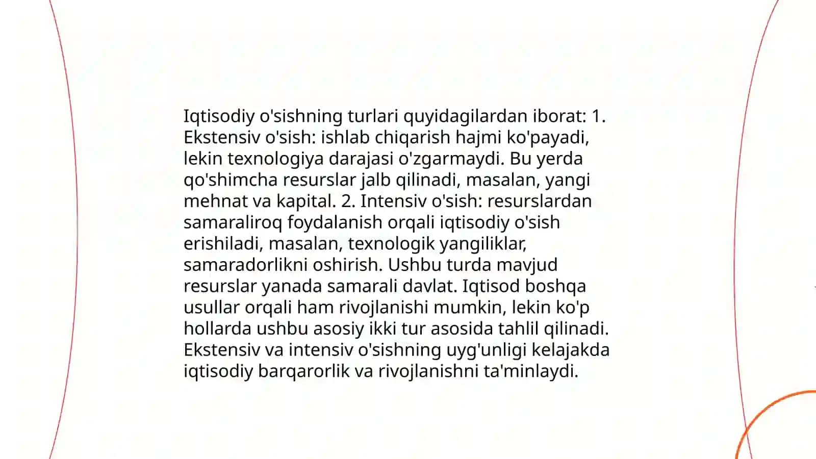 Iqtisodiy o'sishning umumiy tavsifi va neokeynscha modellari 4