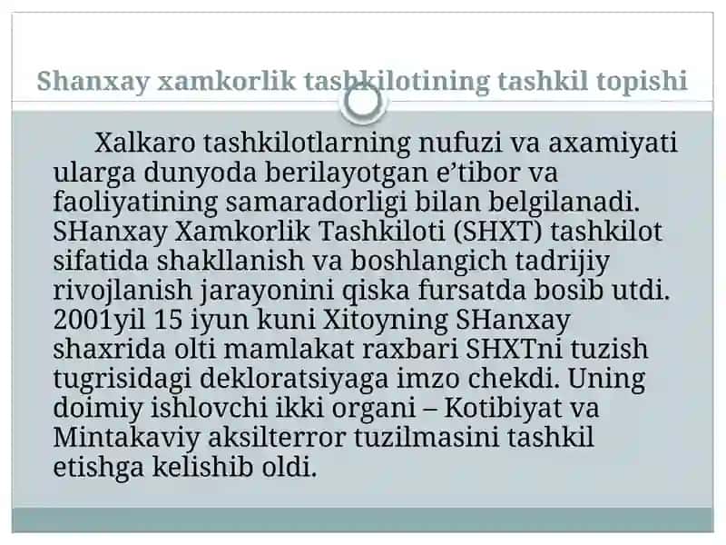 Shanxay Hamkorlik Tashkiloti 4