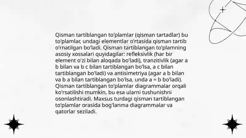 Qisman tartiblangan to'plamlar 4