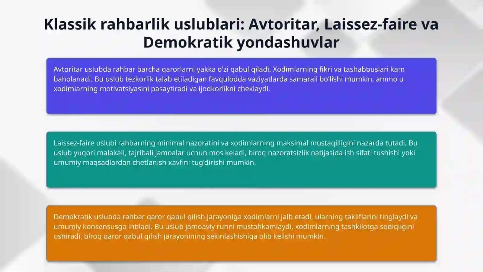 Rahbarlik uslublari 4