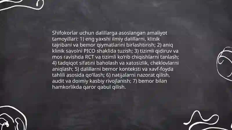 Dalillarga asoslangan tibbiyotning ahamiyati 4
